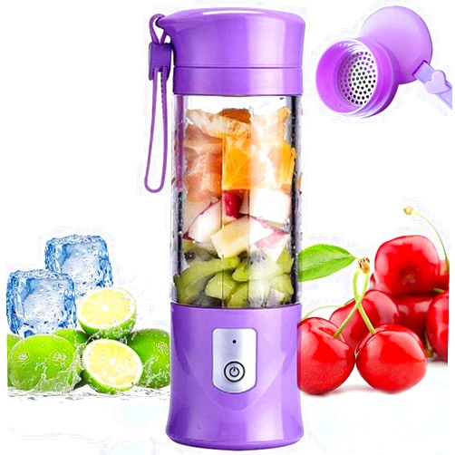Iluckyla Portable USB Juicer Blender,Travel Juice Cup Baby Food Mixing Machince with Powerful Motor 4000mAh Rechargeable Battery Mini blender,13Oz