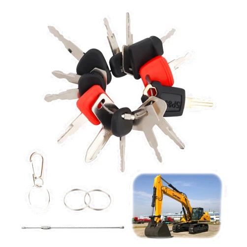 Astrallgn Heavy Equipment Keys Master Set,Construction Machinery Key Set,Fits Case Cat Jlg JCB Yanmar Komatsu Hitachi Takeuchi Daewoo Hyster and More,Master Equipment Ignition Keys Set (18PCS)