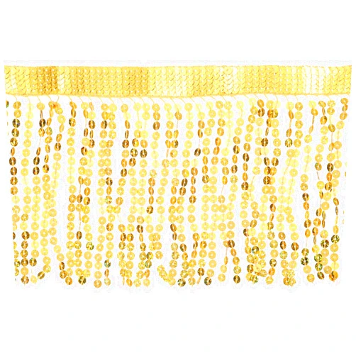 uxcell 1 Yard 6 Inch Sequins Fringe Trim, Sequins Lace Sparkling Fringe Trim Tassel Ribbon for DIY Latin Dance Dress Clothing Sewing Craft Decor (Gold)