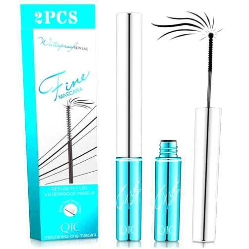 Extrapins 2PCS Ultra Fine Black Mascara,Skinny Mascara,Catching tiny eyelashes,No clumping(2.5mm Diameter)