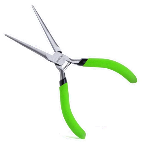 INJOYTEC 5 Inch Mini Needle Nose Pliers Long Needle Nose Pliers With Spring Wire Looping Bending For Electrician Repair Jewellery Making Handicraft Diy Computer Repair Model Making