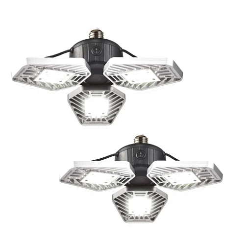 Ontel Beyond Bright LED Garage Light - Ultra-Bright, White Light that is Energy Efficient, Durable, Long-Lasting and Easy to Install (Pack of 2)