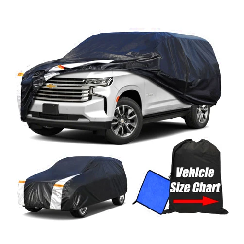 Cotryvox 10-Layer SUV Car Cover Waterproof All Weather. See Vehicle Size-Chart for Accurate Fit. Outdoor Full Exterior Covers for Chevrolet Tahoe, BMW X7, Dodge Durango, etc. Size S4 (See Size Chart)