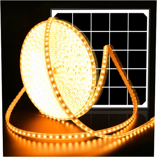 intelamp Solar LED Strip Lights,32.8FT 6000mAh Large Capacity Solar String Lights for Outside,IP68 Waterproof Solar Rope Light with Remote for House,Garden,Balcony,Pool,Tree Decorations,Warm White