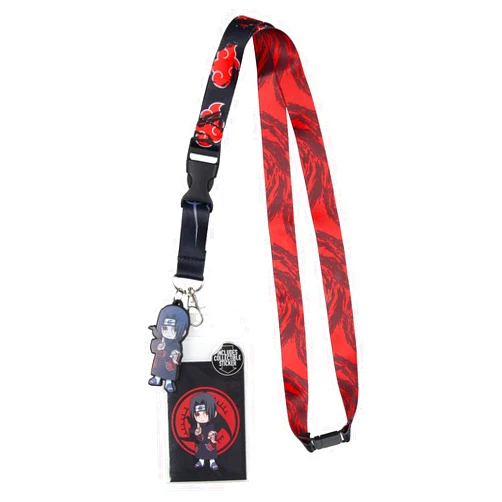 Bioworld Naruto Shippuden Itachi Uchiha ID Badge Holder Lanyard w/Rubber Pendant Sticker