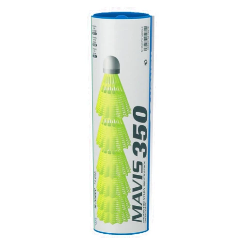 YONEX Mavis 350 Plastic Shuttlecocks (Pkg of 10 Tubes (60 pcs) - Yellow Medium Speed)