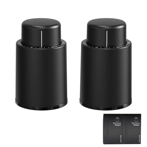 Hosslearlear Wine Stoppers for Wine Bottles, Wine Saver Vacuum Stoppers with Date Dial, Reusable Silicone Wine Preserver, Wine Gifts Wine Accessories for Wine Lovers