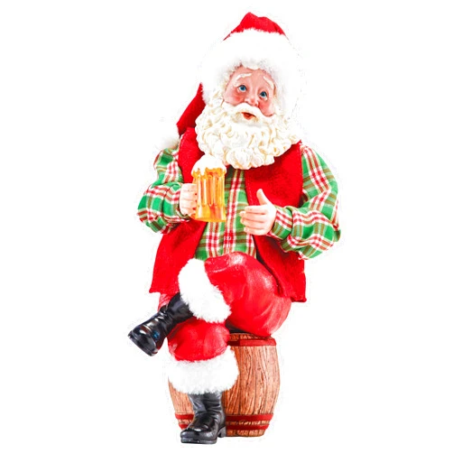 Collections Etc Beer Drinking Santa Claus Tabletop Decoration