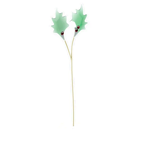 SWAROVSKI Garden Tales Holly Leaves Figurine, Green and Red Crystals and Brushed Champagne Gold Tone-Finish Stem, Part of The Garden Tales Collection