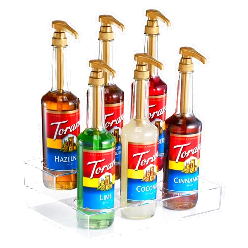 The Wine Savant Acrylic Bottle Holder, Coffee Syrup Rack Display Case | 2-Tiered 6 Bottle | Wine Bar Bottle Rack, Clear Shelf Rack for Kitchen, Countertop, Fridge Pantry Storage Organizer - Wine, Soda, Cans, Liquor