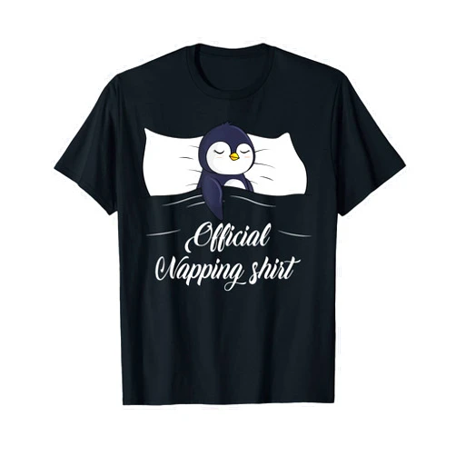 Funny Penguin Apparel Gift Ideas Sleeping Penguin Pyjamas Penguin Lover Official Napping T-Shirt