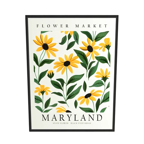 HomeArtPrint Maryland Art Print, Maryland Poster Wall art Decor, Maryland State Map Travel Poster, Home Office Wall Decoration, Bedroom, Living Room Artwork. (Maryland B, 11x14 inches (Unframed))