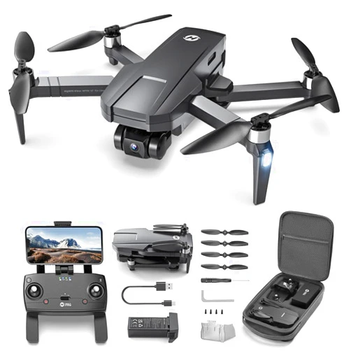 Holy Stone HS720R 3 Axis Gimbal GPS Drones with Camera for Adults 4K EIS; FPV RC Drone, Foldable Quadcopter with 10000 Feet Video Transmission Control Range, Brushless Motor, Follow Me, Auto Return