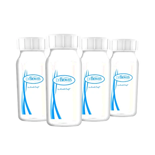 Dr. Brown's Breast Milk Collection Bottles with Storage Caps, Breast Pumps Compatible, Collect, Store, and Keep Milk Fresh, BPA Free – 4-Pack