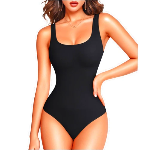 LODAY Bodysuits for Women Scoop Neck Body Suits Sleeveless Double Lined Bodysuit Tank Top