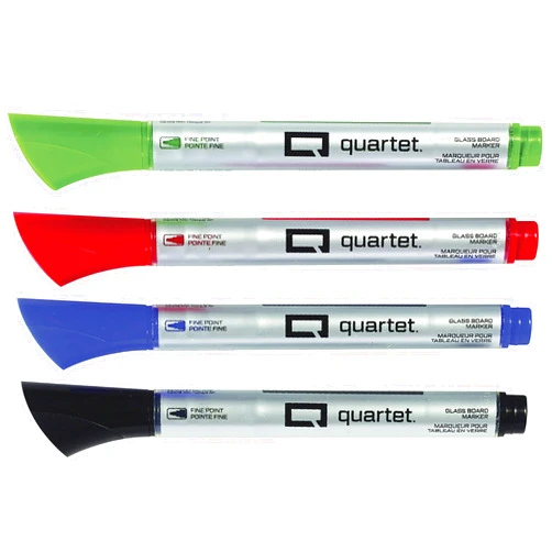 Quartet Glass Board Dry Erase Markers, Premium, Fine Tip, Assorted Colors, 4 Pack (79555)