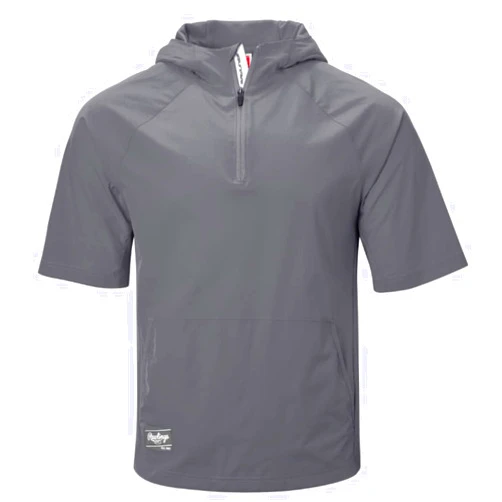Rawlings Men's Standard COLORSYNC Short Sleeve Hooded Cage Jacket | Adult Sizes | Multiple Colors, Graphite, Medium