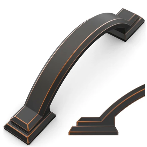 Amerdeco 10 Pack Oil Rubbed Bronze Cabinet Pulls 3 Inch(76mm) Hole Centers, Handles for Kitchen Cabinet Hardware, Arch Cabinet Handles for Bathroom Dresser Drawer Handles ZH0016…