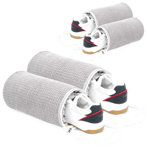 Waipfaru 4Pcs Waipfaru Shoe Washing Machine Bag, Reusable Laundry Shoe Bag for Washer and Dryer, 2024 New Shoe Cleaning Bag, Shoe Washing Bag Keep 360°Cleaning for Sneaker Gym Shoes (Grey)