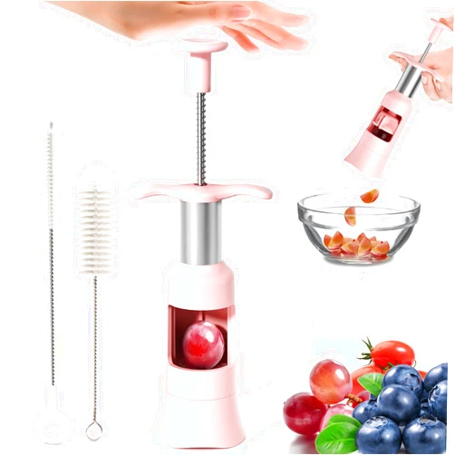 PIUGERU Grape Cutter Slicer with Two Straw Brushes & Two Types of Slicing Cuts Grape & Tomato & Blueberry