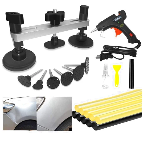 Colaer Auto Body Dent Puller Kit, 21 Pcs Auto Paintless Dent Repair Kit with Bridge Puller, Dent Removal Tool with Strong Pull Tabs Kit,Powerfully Pops Car Dents and Other Metal Surface Dents