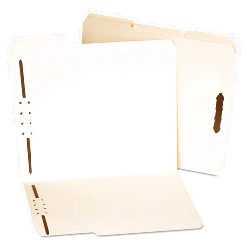 Universal UNV13420 1/3 Cut Tab Letter Size Deluxe Reinforced Top Tab Folders with Fasteners - Manila (50/Box)