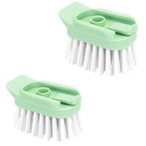 DAPOWER Replaceable Stiff Plastic Bristles Brush Heads - 2 Pack (Green - Plastic Bristles)