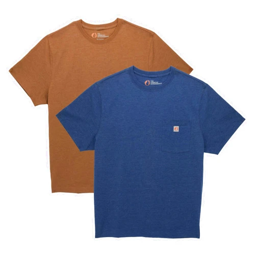 The American Outdoorsman Men's Short Sleeve Rugged Workwear T-Shirt 2-Pack, Perfect for Camping, Hiking, and Outdoors