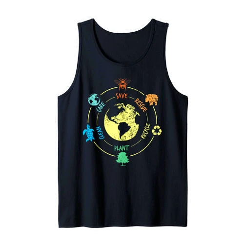 Save the World, Planet and Ocean Gifts + Outfits Save Animals Recycle Earth Day, Save the Ocean Tank Top