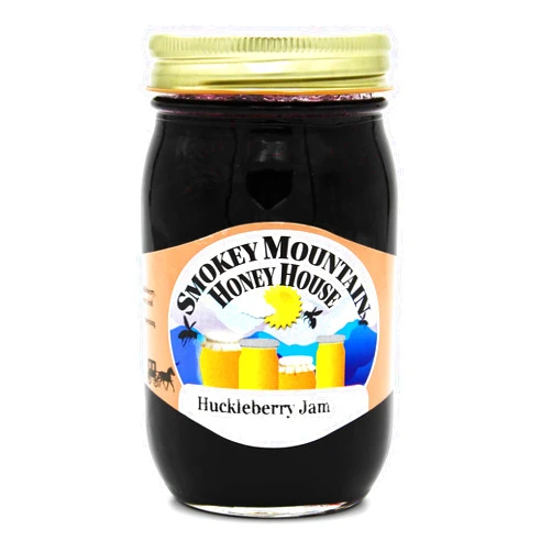 Smokey Mountain Honey House Huckleberry Jam - Gourmet Fruit Jam Made with Fresh Huckleberry and All Natural Spices - From the Farm to the Table - 16 oz Jar