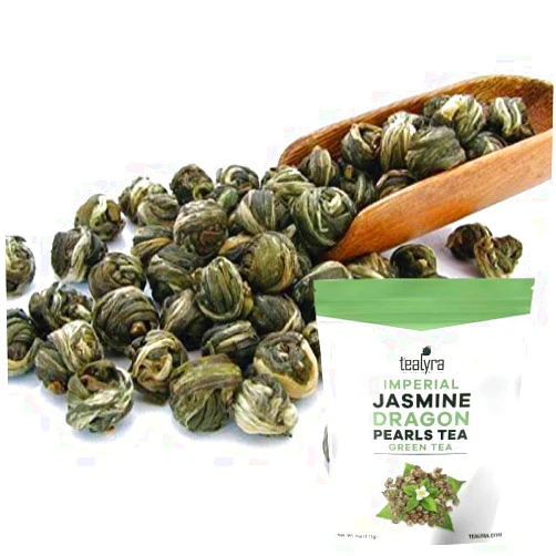 Tealyra - Imperial Jasmine Dragon Pearls - 4-Ounce - Green Tea Loose Leaf - Premium Jasmine Green Tea with Pleasant Aroma - 113 Gram