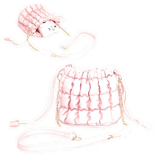WOGOZAN Protective Case Kids Camera Case for Fujifilm Instax Mini 12/11/99/SE/7+/EVO/LiPlay SQ Instant Camera, Children Digital Video Camera Bag with Removable Pearl Chain Strap (Pink Cloud Puffs)