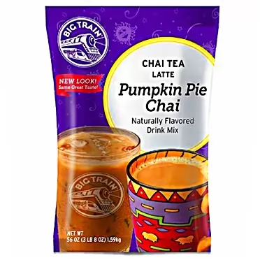 Big Train Chai Tea Latte, Pumpkin Pie, 56 Ounce, Powdered Instant Chai Tea Latte Mix, Spiced Black Tea with Milk, For Home, CafÃ, Coffee Shop, Restaurant Use Latte Pumpkin Pie 3.5 Pound (Pack of 1)