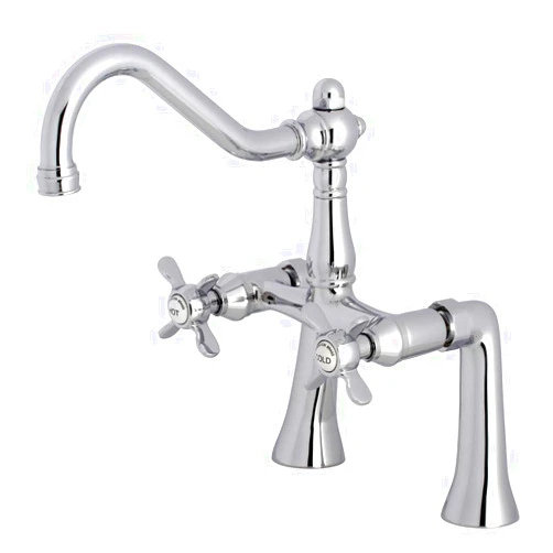 Kingston Brass KS3231BEX Essex 7-Inch Center Deck Mount Clawfoot Tub Faucet, Polished Chrome, 8-1/2 inch in Spout Reach