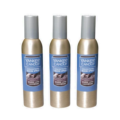 Yankee Candle Concentrated Air Freshener Room Spray, Odor Eliminator for Home, Bathroom, Warm Luxe Cashmere, 1.5 Oz (Pack of 3)