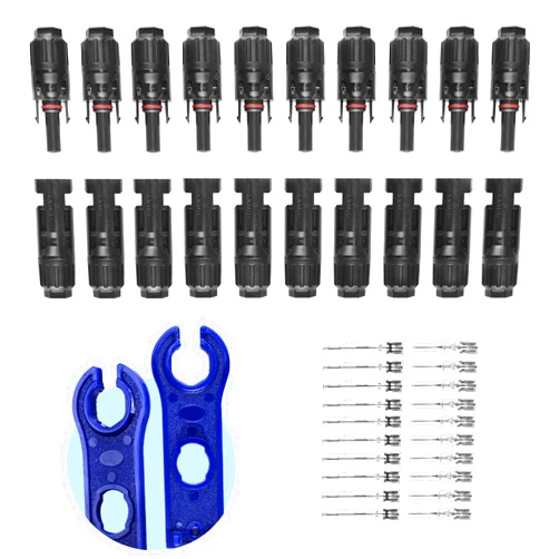 MUYI 42PCS Solar Panel Connector IP67 Waterproof Solar Connectors 1000V 30A Male/Female Plug with 2PCS Spanners (10 Pairs)