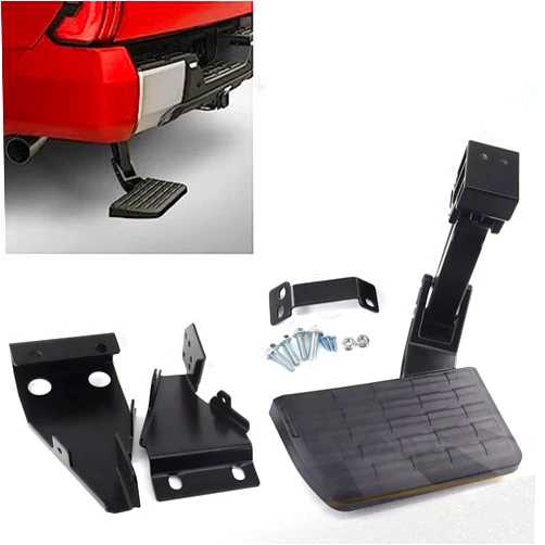 NBWIYQP Rear Bed Step Tailgate Bedstep Fit for 21-23 F150 (Excludes Dual Exhaust) Super Duty Folding Truck Step Retractable Bumper Tailgate Step Replace # 75328-01A