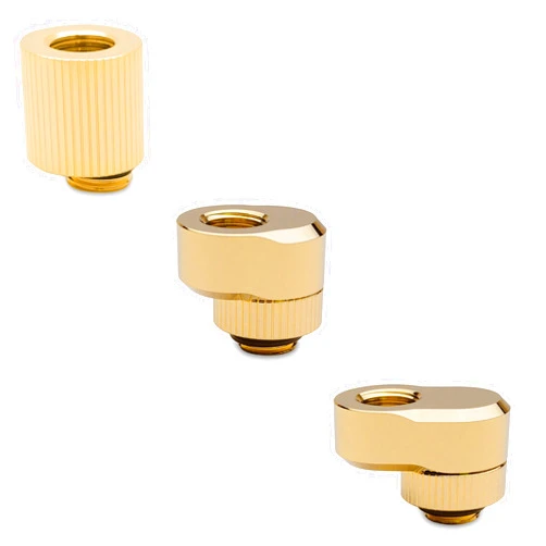 EKWB EK-Quantum Torque Rotary Offset Fitting Set (3mm, 7mm, 14mm), Gold