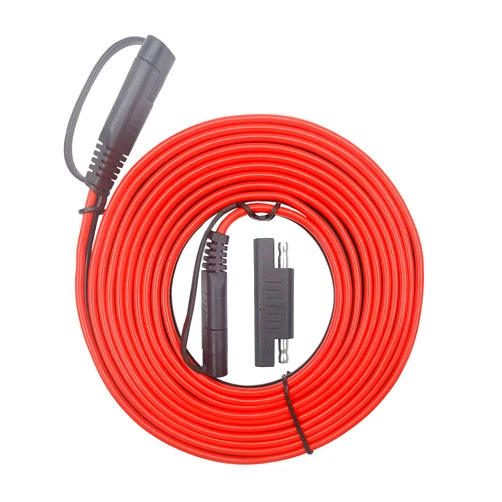 AEISVIK Trickle Charger Extension Cord 25FT - SAE to SAE Connector Cable 12V-24V Battery Charging Cord with Dust Cap 2 Pin Quick Connect Disconnect Plug DC Connection for Camp Trailer Solar Panels (25ft)