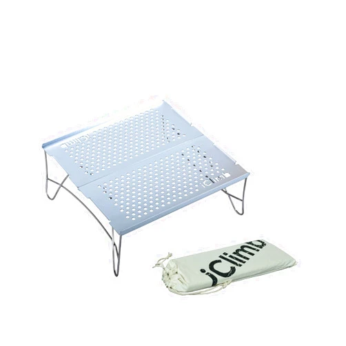 iClimb Mini Solo Folding Table Ultralight Compact for Backpacking Camping Hiking Beach Picnic (Silver, Mini)