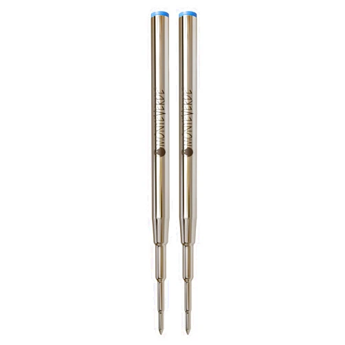 Monteverde USA Ballpoint Refill to Fit Montblanc Ballpoint Pens - Medium Point, Soft Roll, Blue (2 Pack) (M132BU)