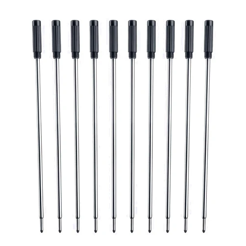 ChaoQ Black Ink Refills (10pcs), Replaceable Pens Refills, 1mm Medium Tip - Black