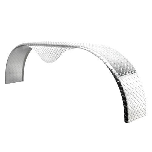 RecPro Trailer Aluminum Tandem Fender | Smooth & Diamond Plate Material | Made in USA (Diamond Plate, 10