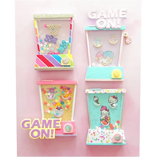 KSCRAFT 80s Retro Game Shaker Metal Cutting Dies Stencils for DIY Scrapbooking/Photo Album Decorative Embossing DIY Paper Cards
