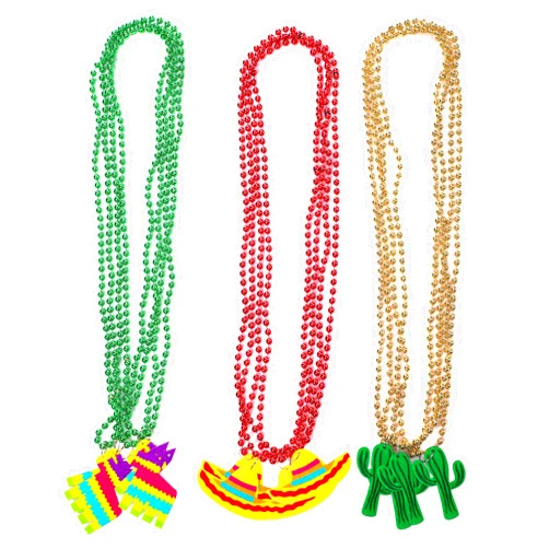jollylife 21PCS Beads Necklaces Accessories Bulk Metallic Bead Carnival Party Supplies