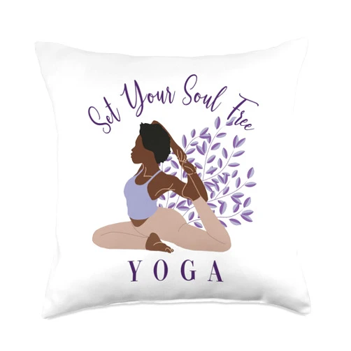 Kundalini Yoga Accessories Gifts for Men Beginners Set Your Soul Free Ashtanga Hatha Asanas Kundalini Yogi Yoga Throw Pillow, 18x18, Multicolor