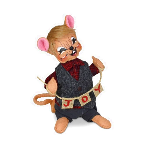 Annalee Plaid and Pine Boy Mouse, 6 inch Collectible Figurine