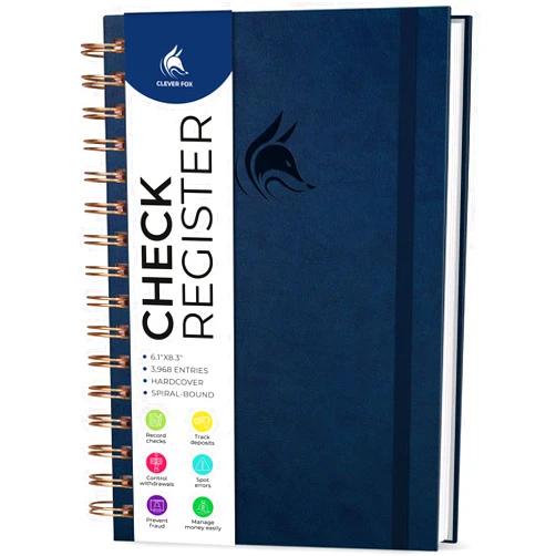 Clever Fox Check Register for Personal Checkbook – Checking Book Register – Checkbook Register – Accounting Ledger Book – 3968 Entry Lines, 6.1