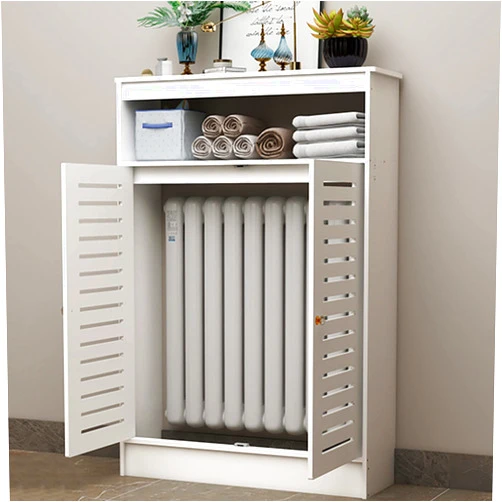Fadiadem Radiator Cover Display Stand, Heating Cabinet with Double Doors and Storage Shelves, Living Room Furniture Modern Accent Cabinet, Hide Cluttered Pipes, for Home and Office