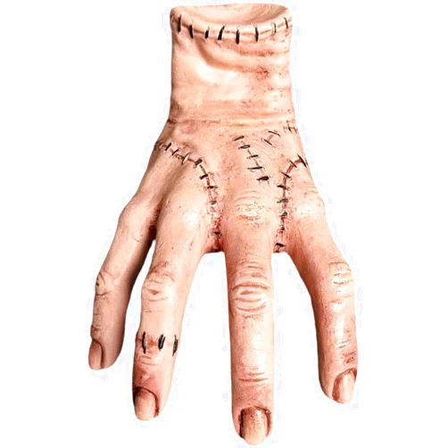 PUHOZN Wednesdays Addams Family Thing Hand Props Scary Addams Family with Necklace Wednesday Addams Family Decorations Cosplay Hand by Addams Family Scary Decorations Gift Accessories for Decor